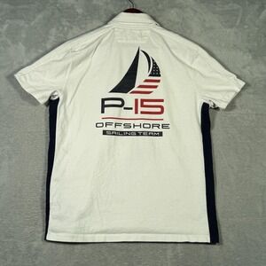 Polo Ralph Lauren Shirt Mens Large White Offshore Sailing Team USA Nautical P-15